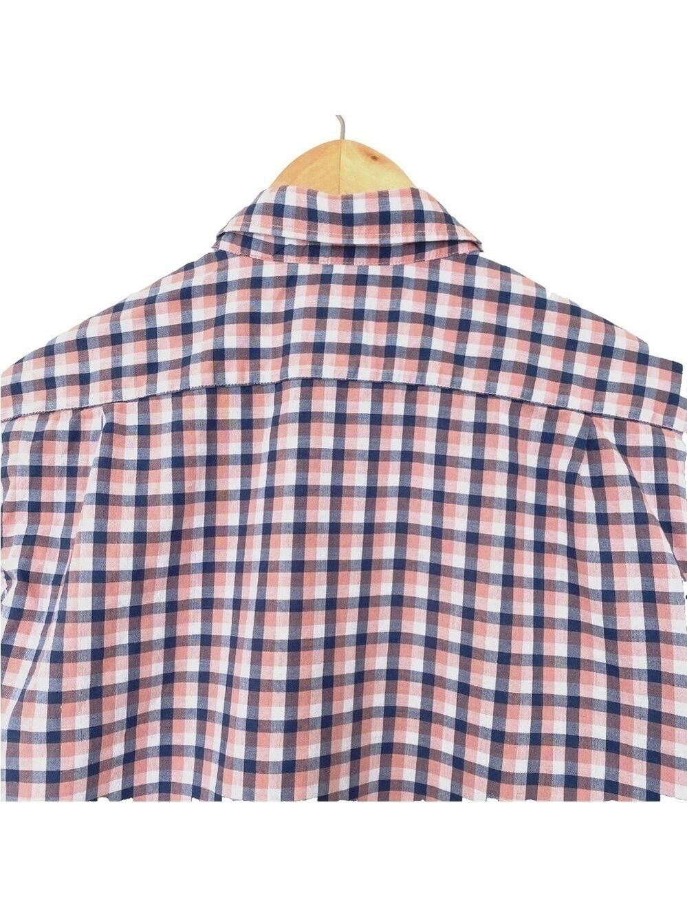 Lacoste Regular Fit Long Sleeve Lightweight Button Shirt Gingham Sz 41 (M-L) - Picture 4 of 11